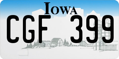 IA license plate CGF399