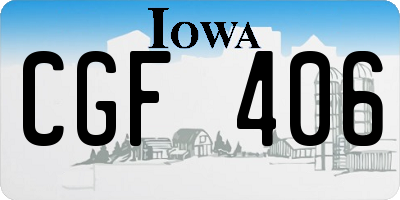 IA license plate CGF406