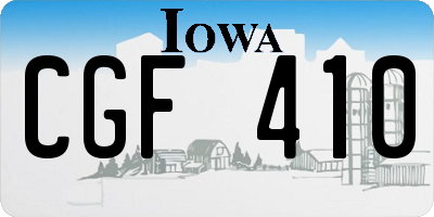 IA license plate CGF410