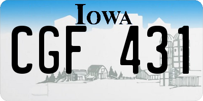 IA license plate CGF431