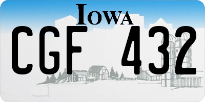 IA license plate CGF432