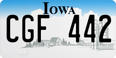 IA license plate CGF442