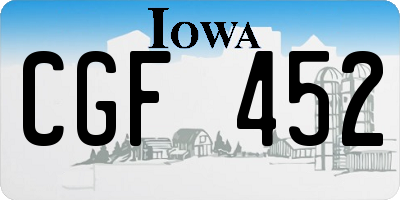 IA license plate CGF452
