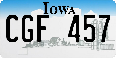 IA license plate CGF457