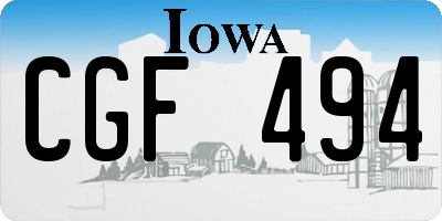 IA license plate CGF494