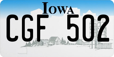 IA license plate CGF502