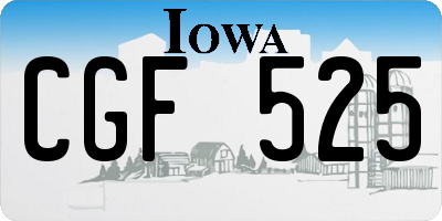 IA license plate CGF525