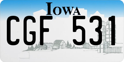 IA license plate CGF531