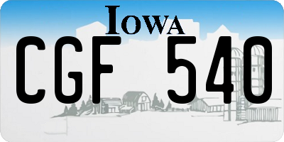 IA license plate CGF540