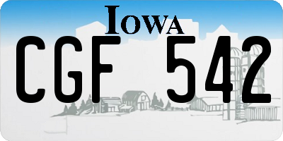 IA license plate CGF542
