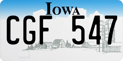 IA license plate CGF547