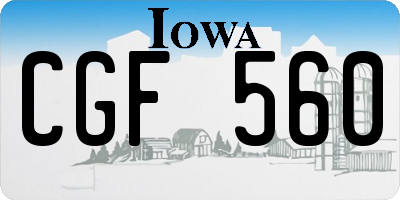 IA license plate CGF560