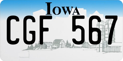 IA license plate CGF567