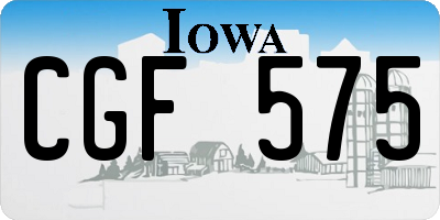 IA license plate CGF575