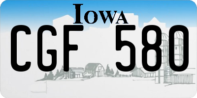 IA license plate CGF580