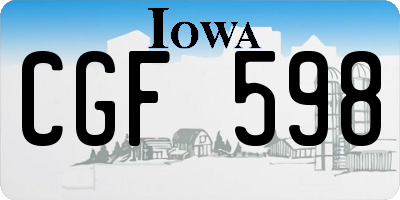 IA license plate CGF598
