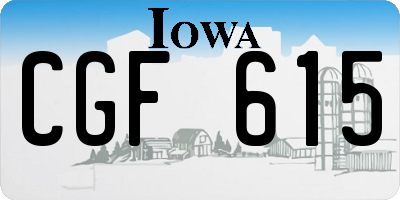 IA license plate CGF615
