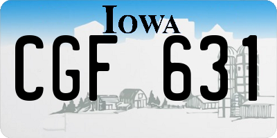 IA license plate CGF631