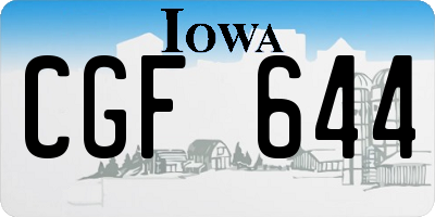 IA license plate CGF644