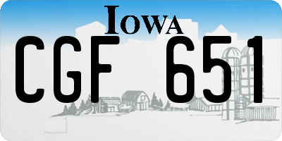 IA license plate CGF651