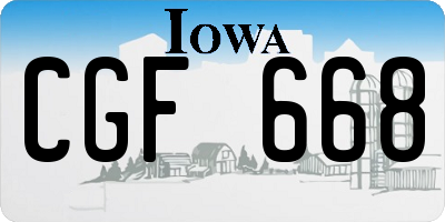 IA license plate CGF668