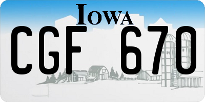 IA license plate CGF670