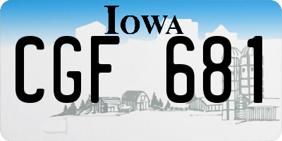 IA license plate CGF681
