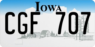 IA license plate CGF707