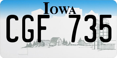 IA license plate CGF735