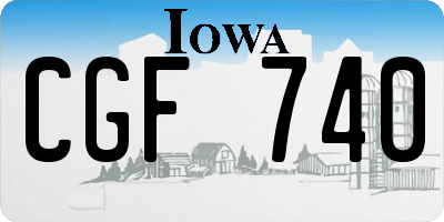 IA license plate CGF740