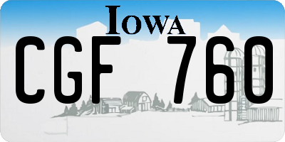 IA license plate CGF760