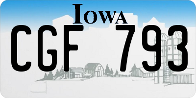 IA license plate CGF793