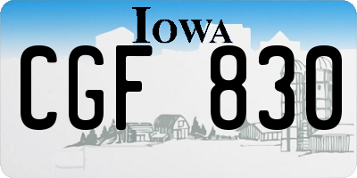 IA license plate CGF830