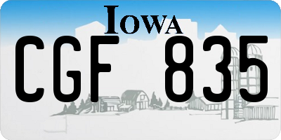 IA license plate CGF835