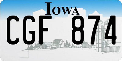 IA license plate CGF874