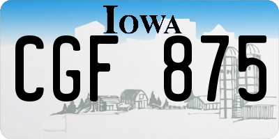 IA license plate CGF875