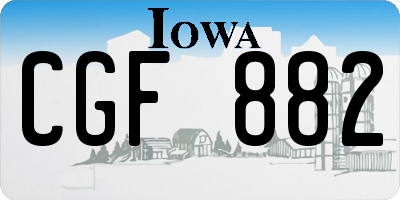 IA license plate CGF882