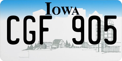 IA license plate CGF905