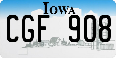 IA license plate CGF908