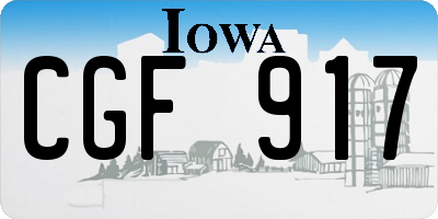 IA license plate CGF917