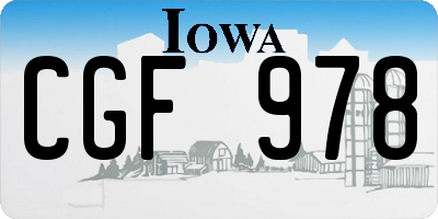 IA license plate CGF978