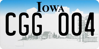 IA license plate CGG004
