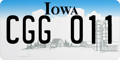 IA license plate CGG011