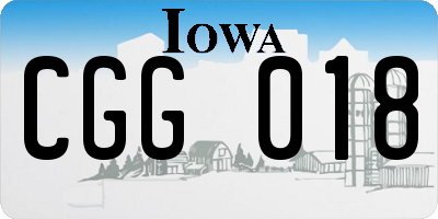 IA license plate CGG018