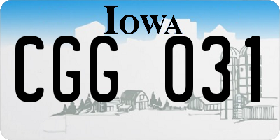 IA license plate CGG031