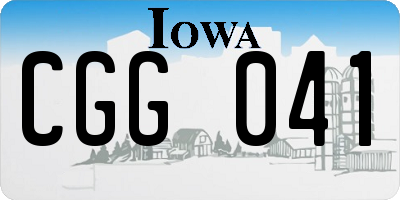 IA license plate CGG041
