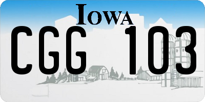 IA license plate CGG103