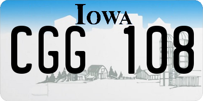 IA license plate CGG108