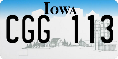IA license plate CGG113