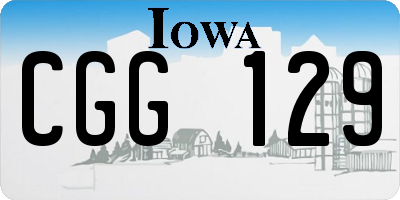 IA license plate CGG129